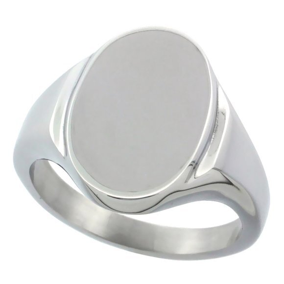 Surgical Stainless Steel Oval Signet Ring